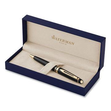 Waterman Expert Ballpoint Pen, Retractable, Medium 1 Mm, Blue Ink, Black-gold Barrel freeshipping - TVN Wholesale
